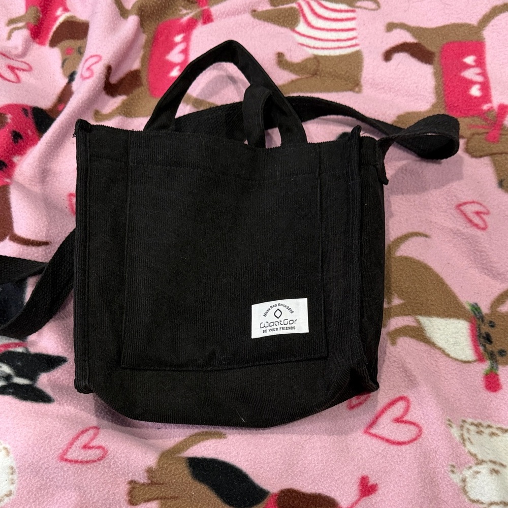 Black Canvas Small Tote Bag